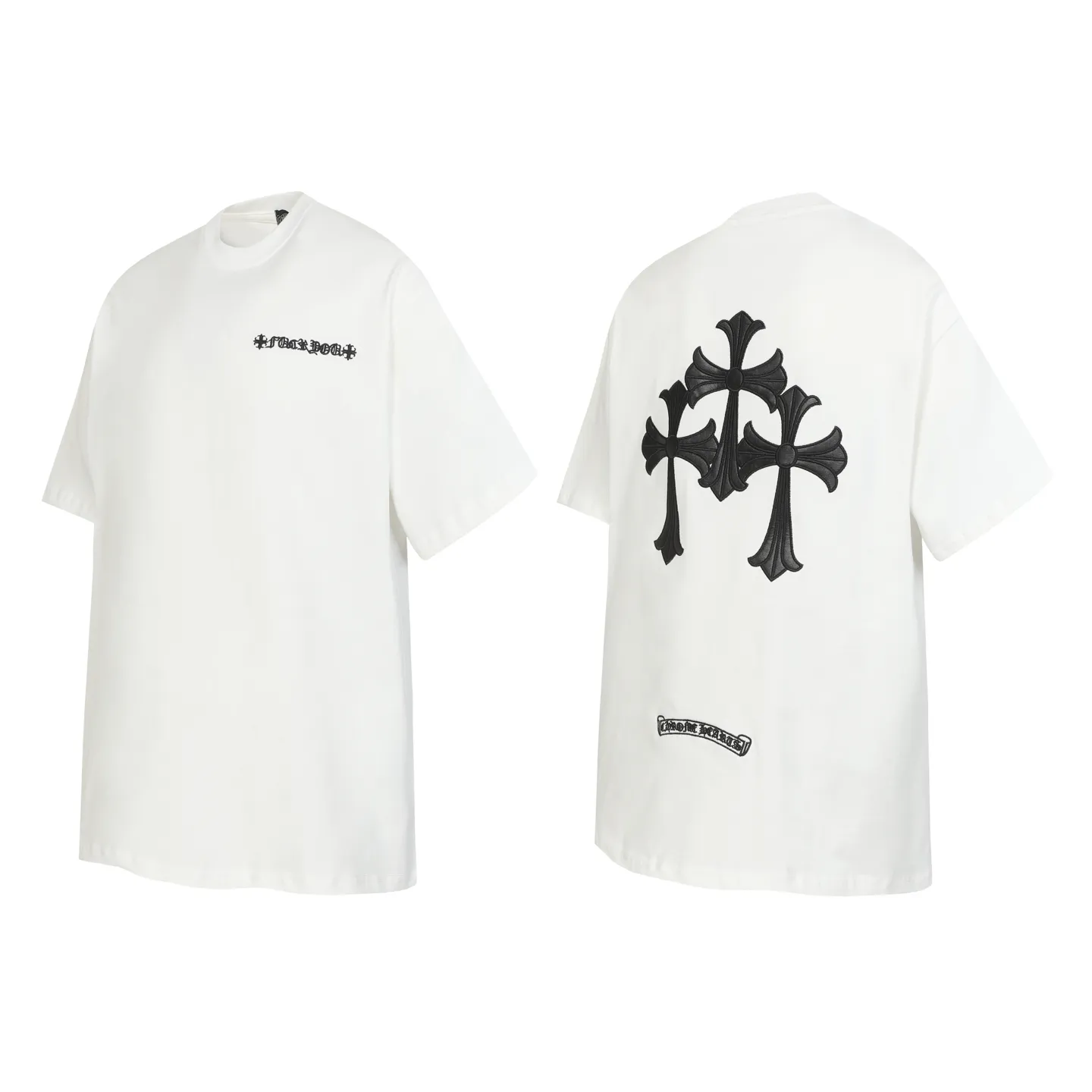 P170 Model 2210 280g heavy double yarn -Chrome Hearts/Chrome Heart Cross✝️Skin embroidered short-sleeved T-shirt -High weight, high density and high quality. The wool is soft, delicate and skin-friendly. It feels soft and silky. It has excellent warmth and skin-friendly properties. -Customized weaving and dyeing, no color difference. No matter the fabric or workmanship details, it beats the ordinary version on the market. -Colour: black white -Size: S M L XL